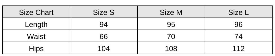 chérie suit size guide