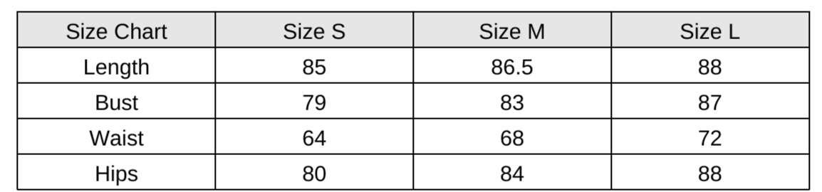 The ICONIC Dress size guide